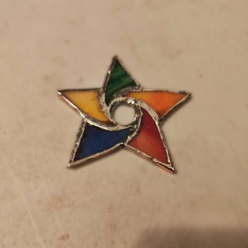 Example of rough uneven solder lines on stained glass — showing exactly what to fix when learning how to get smooth solder lines